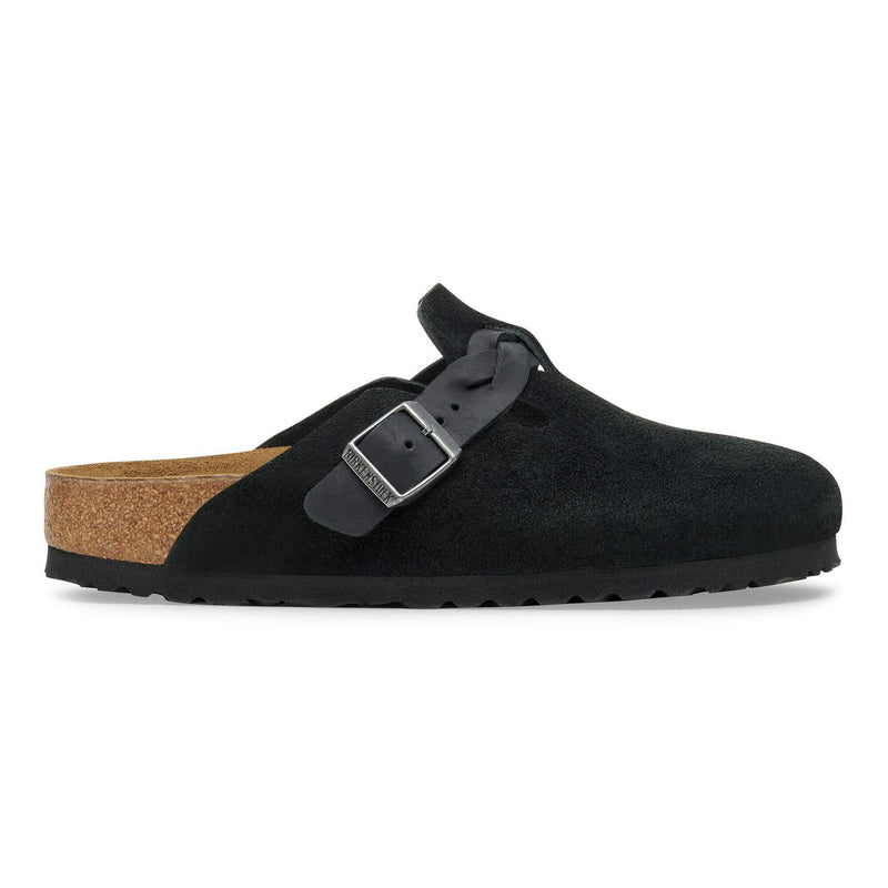 Cuir velours et détail tressé