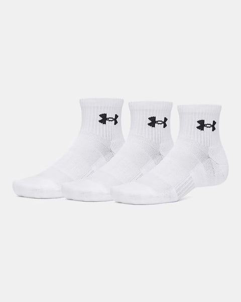 UA Performance Cotton Lot de 3 paires Quarter White