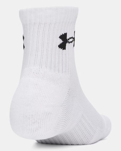 UA Performance Cotton Lot de 3 paires Quarter White
