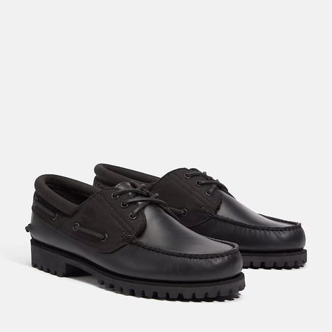 Authentic Boat Shoe Black | Black Grain Entier