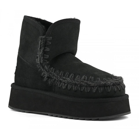 Platform Boot Suede Black