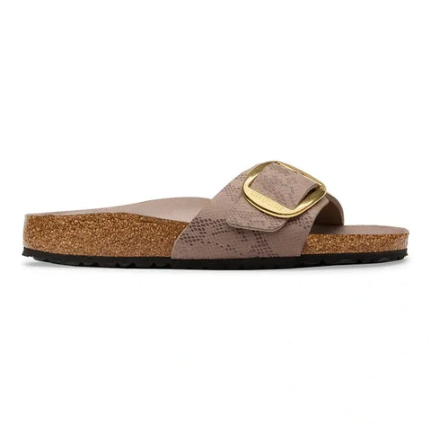 Madrid Big Buckle Python Gris Taupe