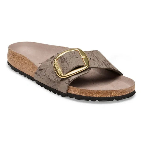 Madrid Big Buckle Python Gris Taupe
