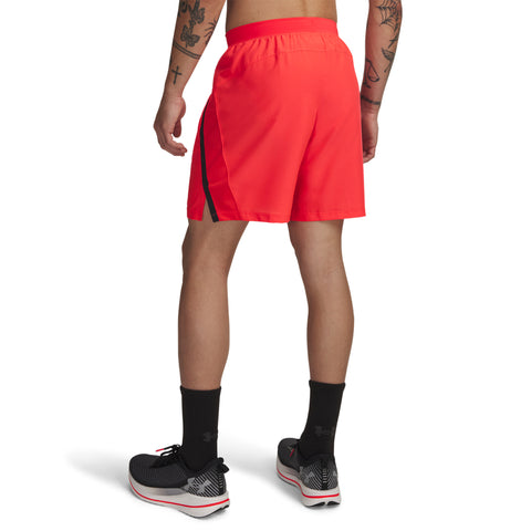 UA Launch 7'' Shorts Racer Red | Noir | Réfléchissant